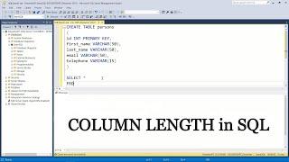 How to get COLUMN LENGTH in SQL