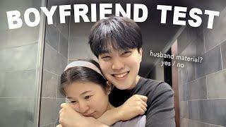 Testing my Korean boyfriend at his parents' house *VLOG*