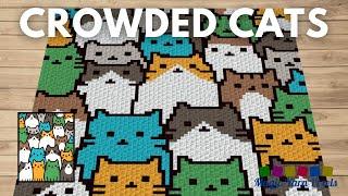 FREE GRAPH - Crowded Cats - C2C & Tapestry Crochet Pattern | Magic Yarn Pixels