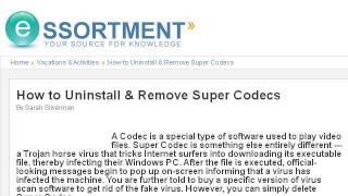 How-To Uninstall And Remove Super Codecs