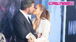 Ben Affleck & Jennifer Lopez Share A Romantic Kiss On The Red Carpet At 'The Mother' Premiere In LA
