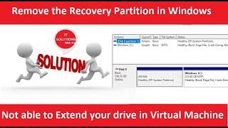 How to extend a volume with unallocated space | Remove the Recovery Partition in Windows