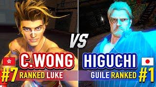 SF6  CHRIS WONG (#7 Ranked Luke) vs HIGUCHI (#1 Ranked Guile)  SF6 High Level Gameplay