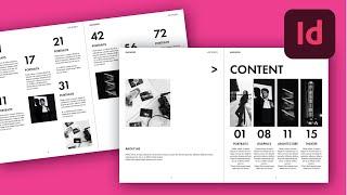 How to make Simple, Modern Contents page in InDesign