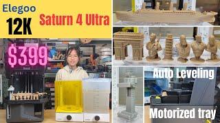 Elegoo Saturn 4 Ultra 12K Resin 3D printer: Auto Leveling, Motorized resin tray for print releasing