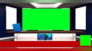 News Studio Green Screen #3 |Laptop Green Screen Studio #GreenScreen #ChromaKey #NewsStudio