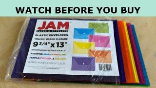 JAM PAPER Plastic Envelopes with Hook & Loop Closure Review