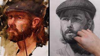 Drawing vs Painting - Two Portrait Approaches