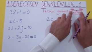 1. DERECEDEN DENKLEMLER 1 - Şenol Hoca