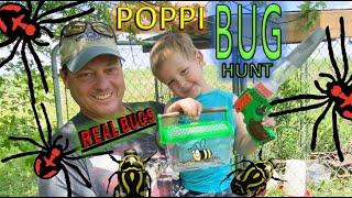 Vacuum BUG HUNT for REAL BUGS with Poppi!! MILLIPEDES, Spiders, ROLY POLYS, a Centipede, Bees & MORE