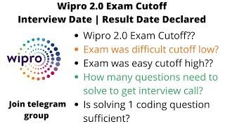 Wipro 2.0 Cutoff Results date assessment exam | Cutoff | Turbo Update | Results Date Declared