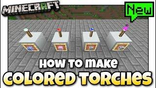 Minecraft - HOW TO MAKE COLORED TORCHES [ Tutorial ][ Chemestry ] MCPE / Xbox / Bedrock