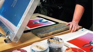 How to screen print multicolour posters with hinge clamps - full course