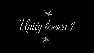 Unity lesson 1