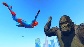 GTA 5 Spiderman Vs King Kong Ragdoll Compilation | (GTA 5 Fails Funny Moments Ragdolls)