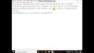Write a program to find Area of a Room