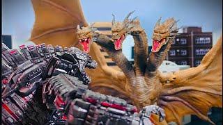 Mecha Godzilla vs King Ghidorah an epic battle stop motion