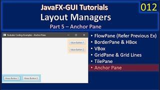 JavaFx Layouts | Part 5 - Anchor Pane | JavaFx GUI Tutorial #012