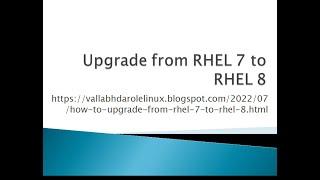 How to Upgrade from RHEL 7 to RHEL 8