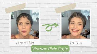 Vintage Curls on a Pixie Cut with a pencil flat iron #hairstyle #pixie #viral