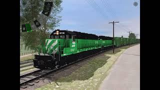 BN Boxcar Train in The Eastern Range in Trainz Simulator 3