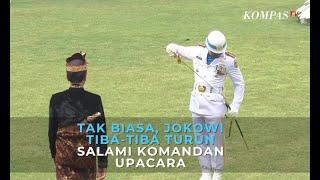 Tak Biasa, Jokowi Tiba-Tiba Turun dan Salami Komandan Upacara HUT Kemerdekaan RI