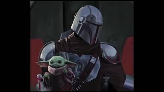 Mandalorian and Baby Yoda speedpaint procreate (time lapse)