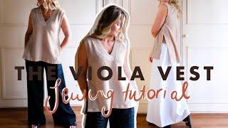 Viola Vest Sewing Tutorial | How to sew a vest | V neck vest pattern | Sewing with knit fabric