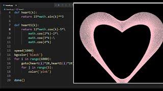 How to make a beautiful Heart using python code? #Python_heart_code