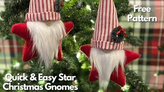 Quick and Easy Diy Star Christmas Gnome Ornaments / Free Gnome Pattern