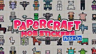 Collect Every Mob as a Sticker! Minecraft Bedrock Papercraft Showcase!