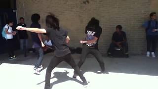 Emo kids dancing at school