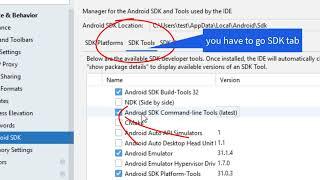 how to install SDK Command line tools in android studio