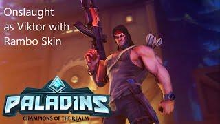 Paladins Champions of the Realm PlayStation 4 Onslaught Gameplay as Viktor with Rambo Skin