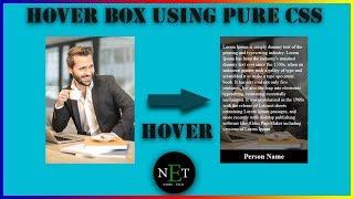 How to make hover box using pure css || Narenetech