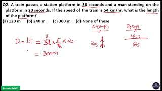 A train passes a station platform in 36 seconds and a man standing on the platform in 20 seconds. If