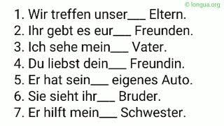 Deutsch lernen, Grammatik, Nominativ, Akkusativ, Dativ, wer wen wem, Übungen, Prüfung, einsetzen,