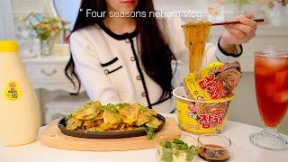 oyster pancakes & japchae ramen. Busan Travel Vlog, Making Korean food, egg sandwich, Malatang.