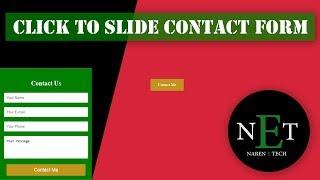 Cool slide contact form using html css and jquery || NarenEtech