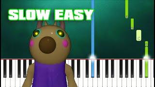 Piggy ROBLOX - Teacher Theme (Slow Easy Piano Tutorial) (Anyone Can Play)