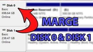 How to Merge Disk 0 and Disk 1 Windows 10 | Extend C drive To Another Disk