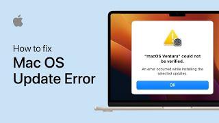 Mac OS Ventura Update Error - Installation Failed Fix