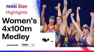 STUNNING SCENES!  | Women's Swimming 4x100m Medley Relay Highlights | #Paris2024