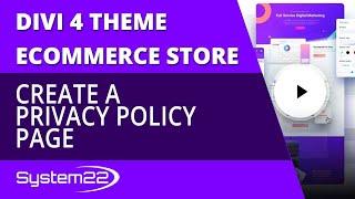 Divi 4 Ecommerce Create A Privacy Policy Page 