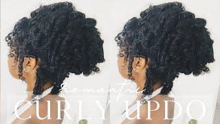 SIMPLE AND EASY CLASSY ELEGANT NATURAL HAIR UPDO | WEDDING HAIRSTYLE, ROMANTIC NATURAL HAIRSTYLE
