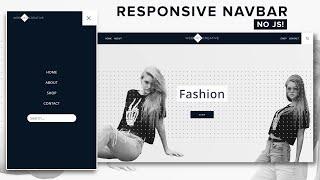 How To Create a Responsive Navbar Using HTML & CSS | NO JS