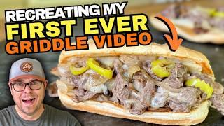 Let's RE-CREATE My Very FIRST Griddle Video!  Easy Cheesesteaks on the Griddle (from 4 years ago)