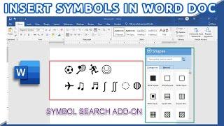 How to Add Symbols to Ms Word Documents By Using Symbol Search Add on in Ms word 2019