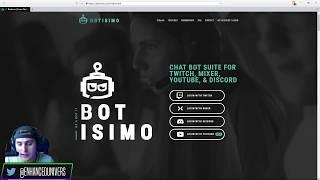 Botisimo a Chat Bot for multiple platforms Twitch, Youtube , Mixer and Discord