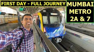 MUMBAI METRO NEW LINE - 2A & 7 - Phase 2 - FULL JOURNEY - FIRST DAY.